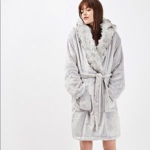 Topshop Fur Hooded Robe